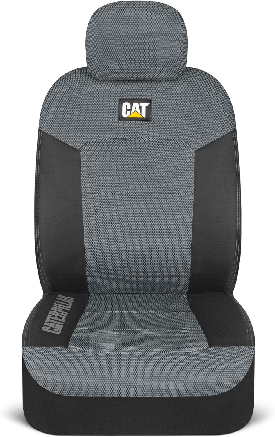 imageCAT MeshFlex Truck Seat Covers Front Set with Steering Wheel Cover Fits 15516 Inch Wheels Automotive Seat Covers for Cars Trucks and SUVs GrayGray