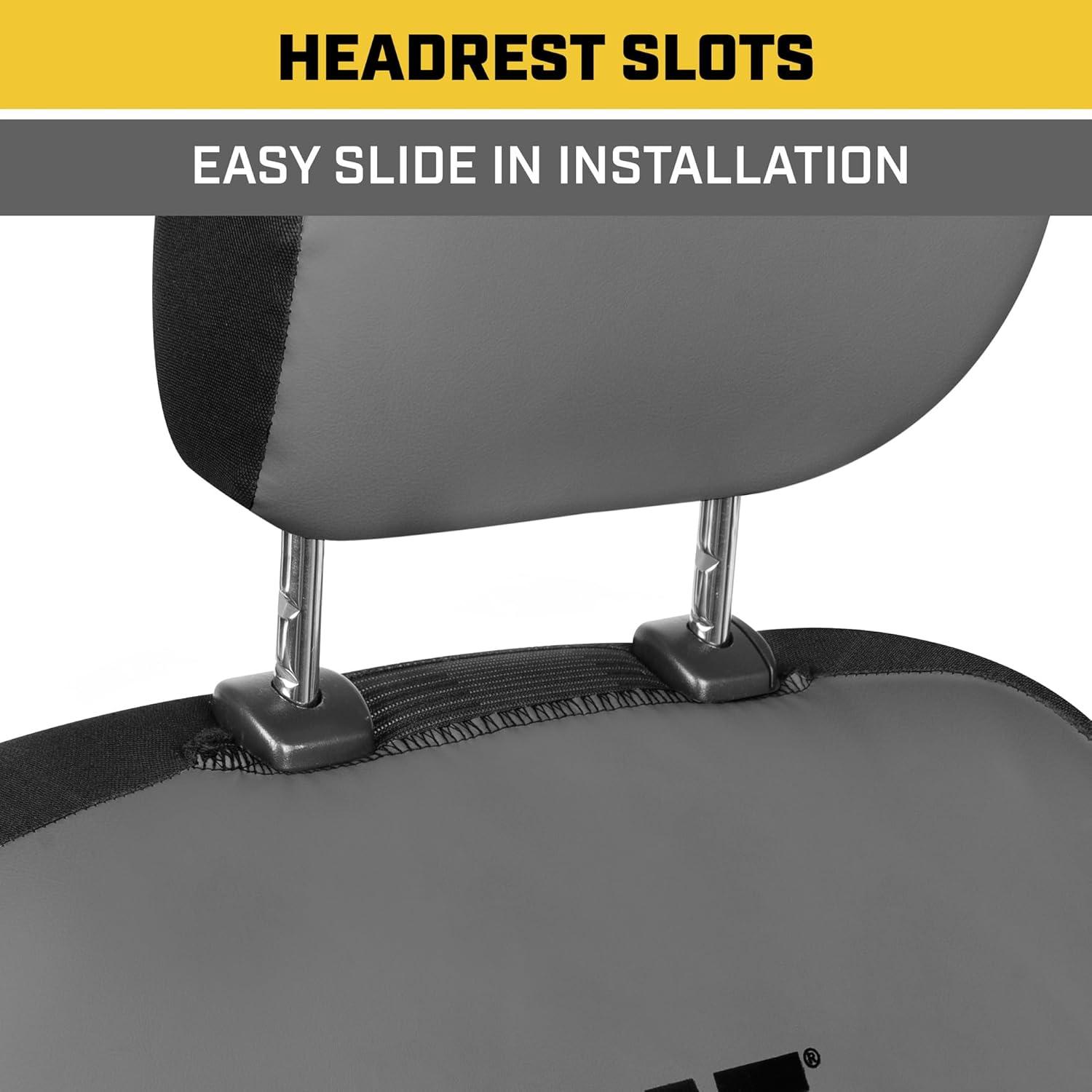 imageCat FlexHybrid Car Seat Covers Black Premium Faux Leather Mesh Seat Covers for Cars Trucks SUV Universal Fit Car Seat Covers Front Seats Only Automotive Interior Covers Ideal Truck Seat CoversFront Seat Covers Gray