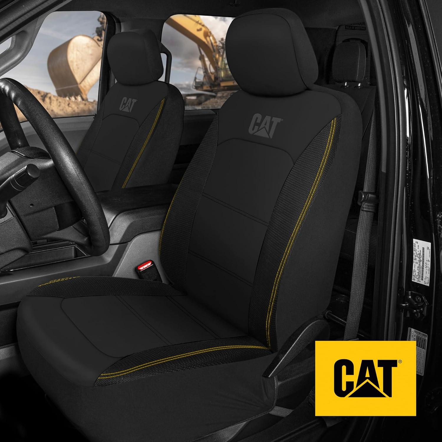 imageCat FlexHybrid Car Seat Covers Black Premium Faux Leather Mesh Seat Covers for Cars Trucks SUV Universal Fit Car Seat Covers Front Seats Only Automotive Interior Covers Ideal Truck Seat CoversFront Seats Mats BlackGray