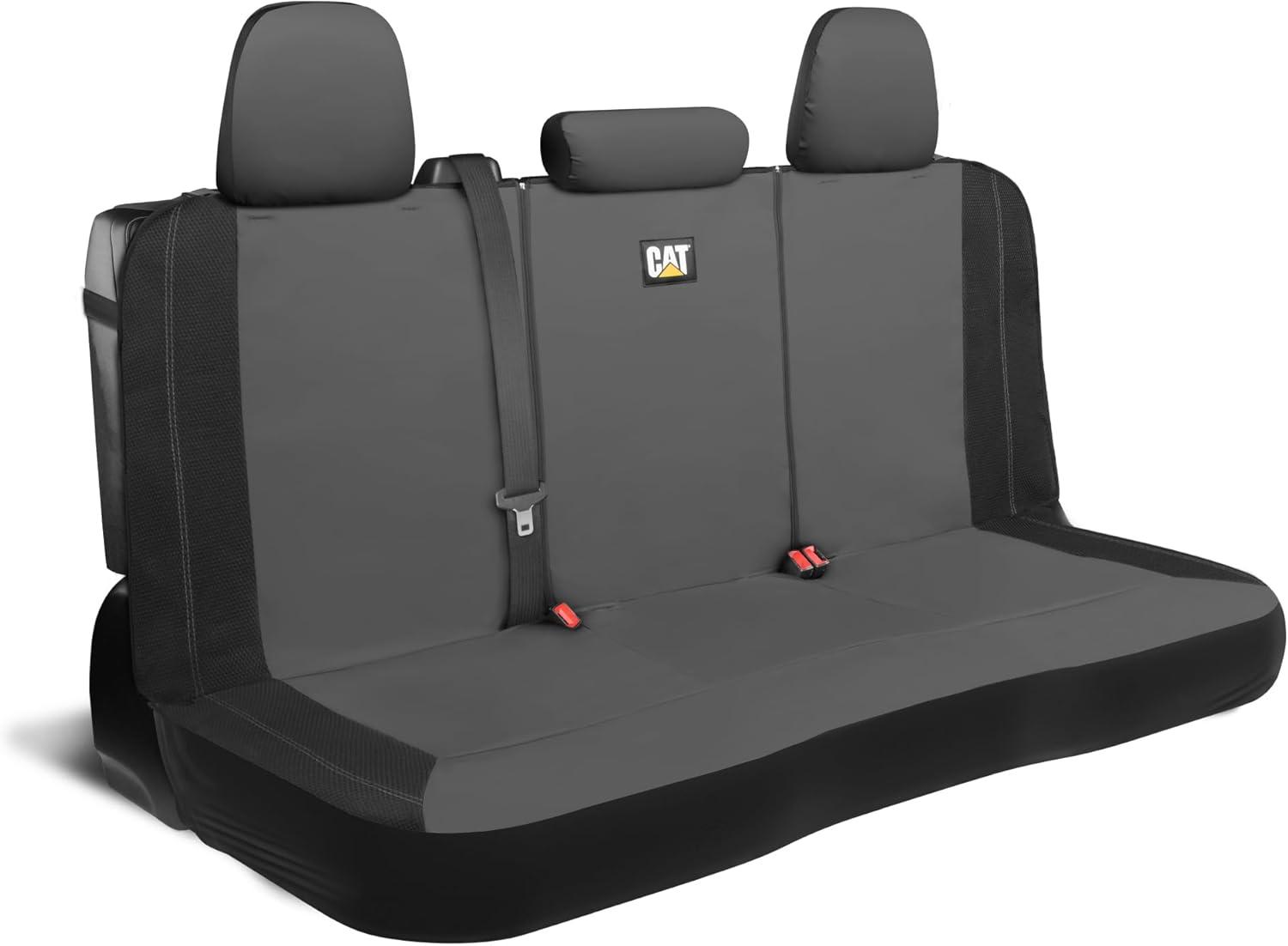 imageCat FlexHybrid Car Seat Covers Black Premium Faux Leather Mesh Seat Covers for Cars Trucks SUV Universal Fit Car Seat Covers Front Seats Only Automotive Interior Covers Ideal Truck Seat CoversBack Seat Cover Gray