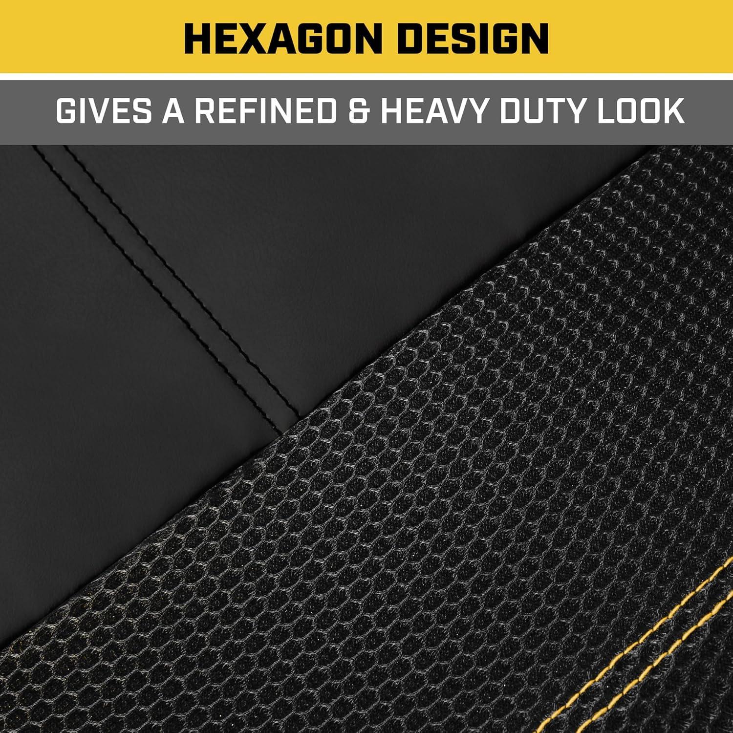 imageCat FlexHybrid Car Seat Covers Black Premium Faux Leather Mesh Seat Covers for Cars Trucks SUV Universal Fit Car Seat Covers Front Seats Only Automotive Interior Covers Ideal Truck Seat CoversFront Seat Covers Black