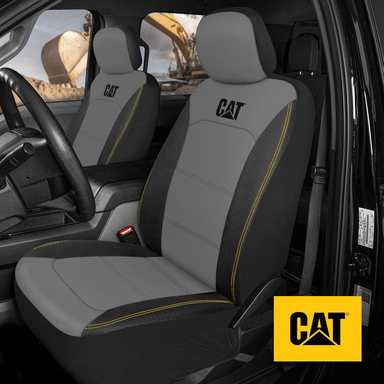 imageCat FlexHybrid Car Seat Covers Black Premium Faux Leather Mesh Seat Covers for Cars Trucks SUV Universal Fit Car Seat Covers Front Seats Only Automotive Interior Covers Ideal Truck Seat CoversFront Seat Covers Gray