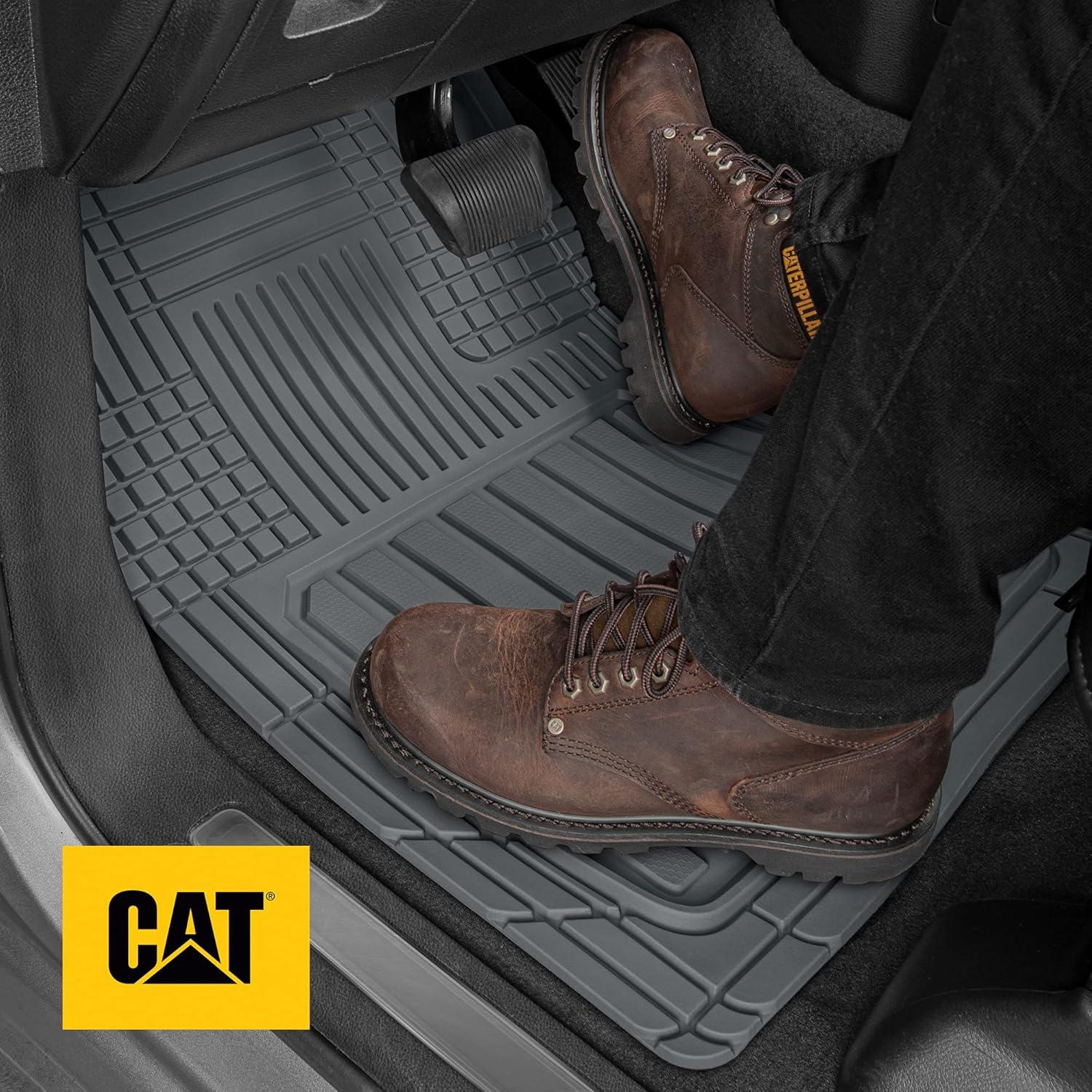 imageCat ToughLiner Gray Car Floor Mats Heavy Duty Trim to Fit Floor Mats for Trucks AllWeather Truck Accessories ampamp Odorless Rubber Automotive Floor Mats Car Mats ampamp SUV Floor Liners for CarGray
