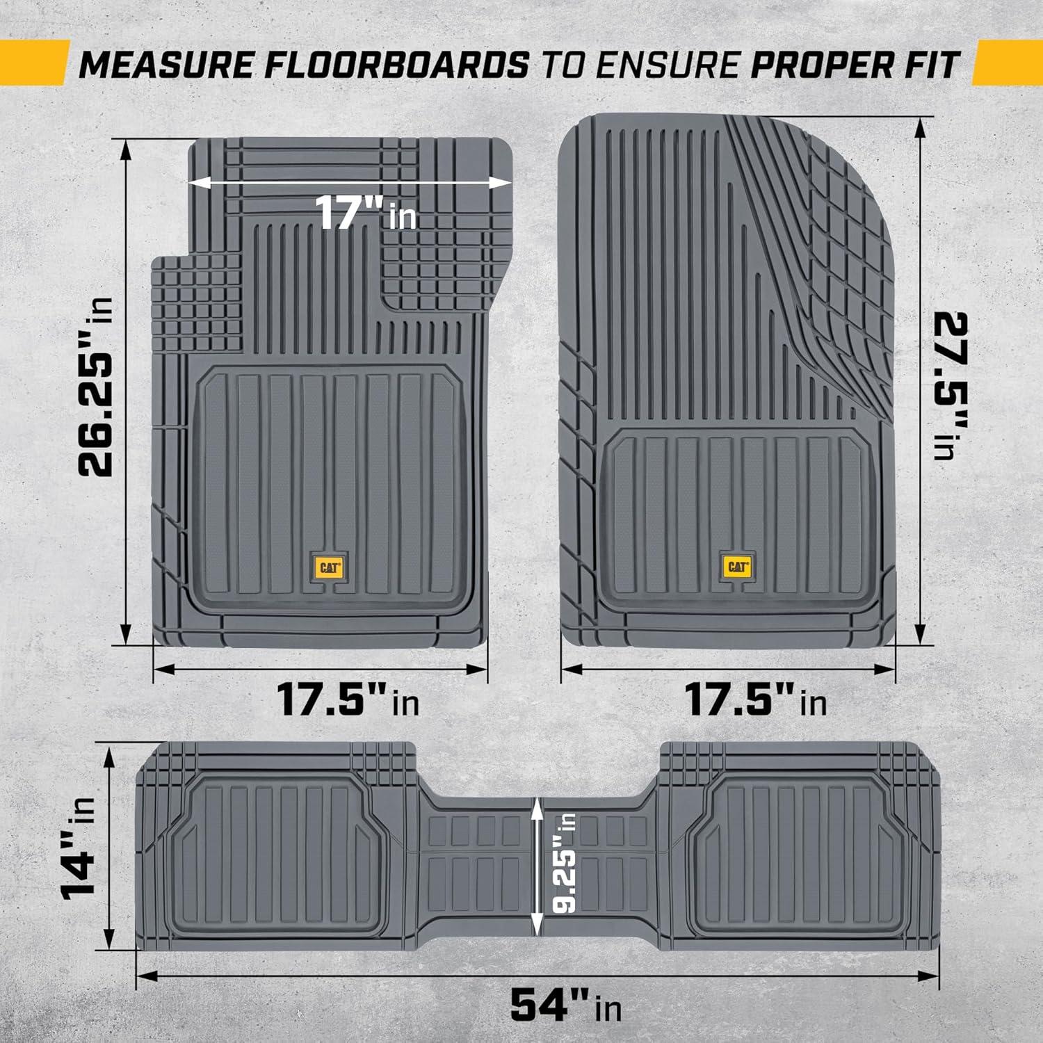 imageCat ToughLiner Gray Car Floor Mats Heavy Duty Trim to Fit Floor Mats for Trucks AllWeather Truck Accessories ampamp Odorless Rubber Automotive Floor Mats Car Mats ampamp SUV Floor Liners for CarGray