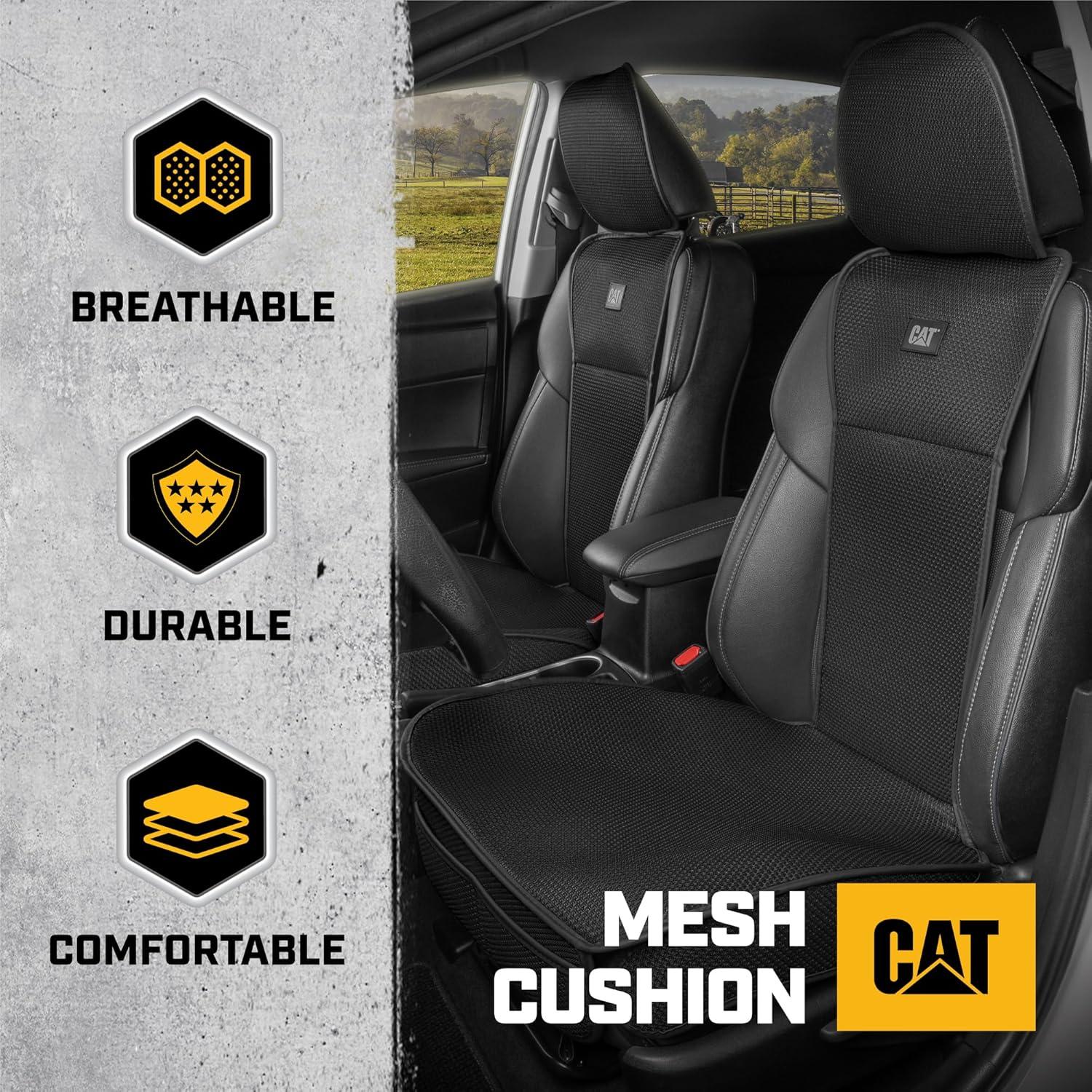 imageCaterpillar AeroMesh Black Seat Covers for Trucks Car ampamp SUV 1 Front Truck Seat Cover Protector Breathable Mesh Universal Fit Car Seat Covers Automotive Seat Covers Top of Seat ProtectionBlack