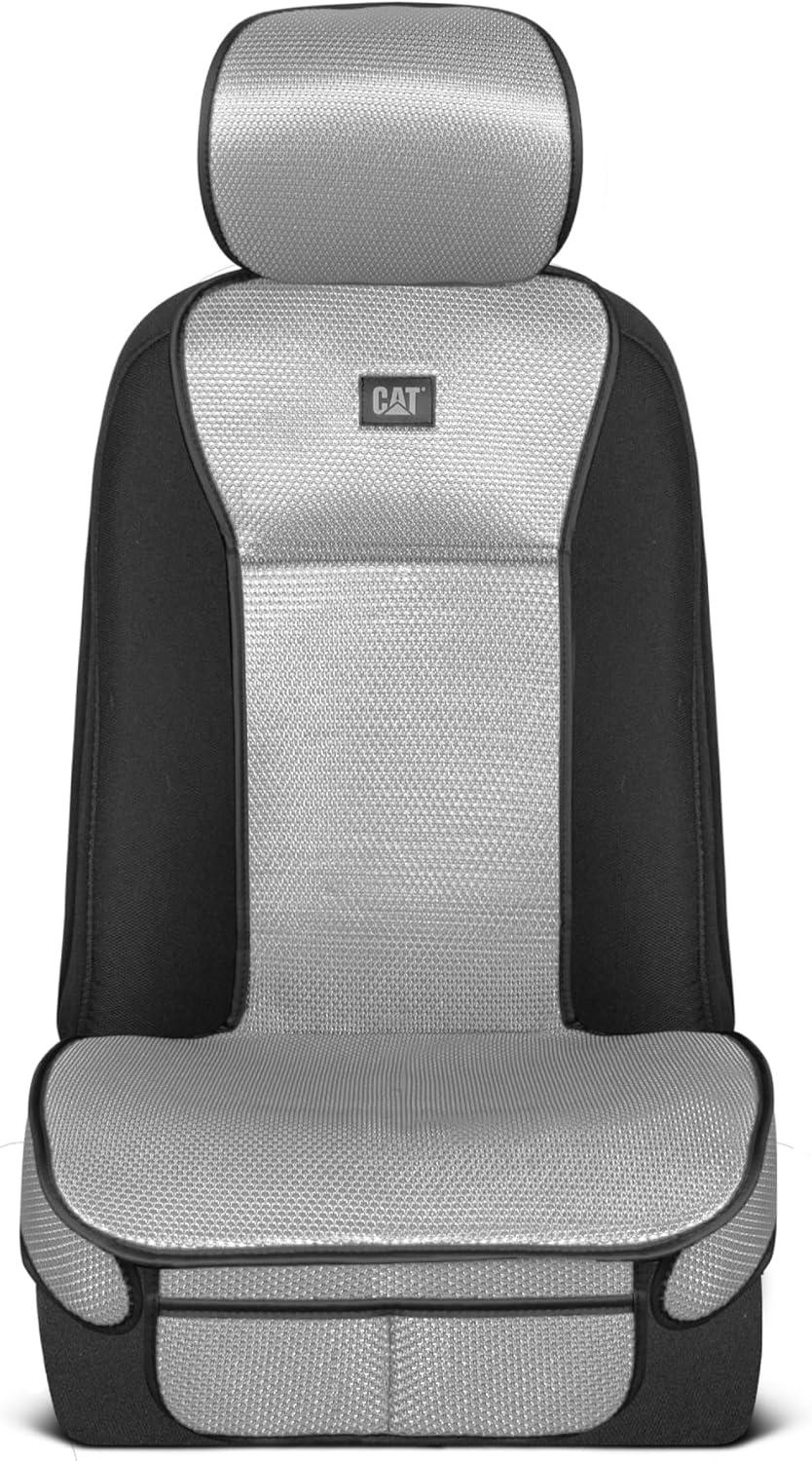 imageCaterpillar AeroMesh Black Seat Covers for Trucks Car ampamp SUV 1 Front Truck Seat Cover Protector Breathable Mesh Universal Fit Car Seat Covers Automotive Seat Covers Top of Seat ProtectionGray