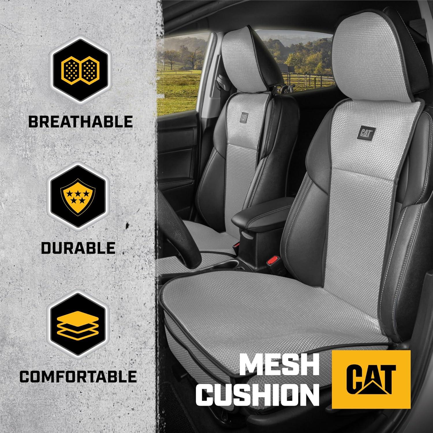imageCaterpillar AeroMesh Black Seat Covers for Trucks Car ampamp SUV 1 Front Truck Seat Cover Protector Breathable Mesh Universal Fit Car Seat Covers Automotive Seat Covers Top of Seat ProtectionGray