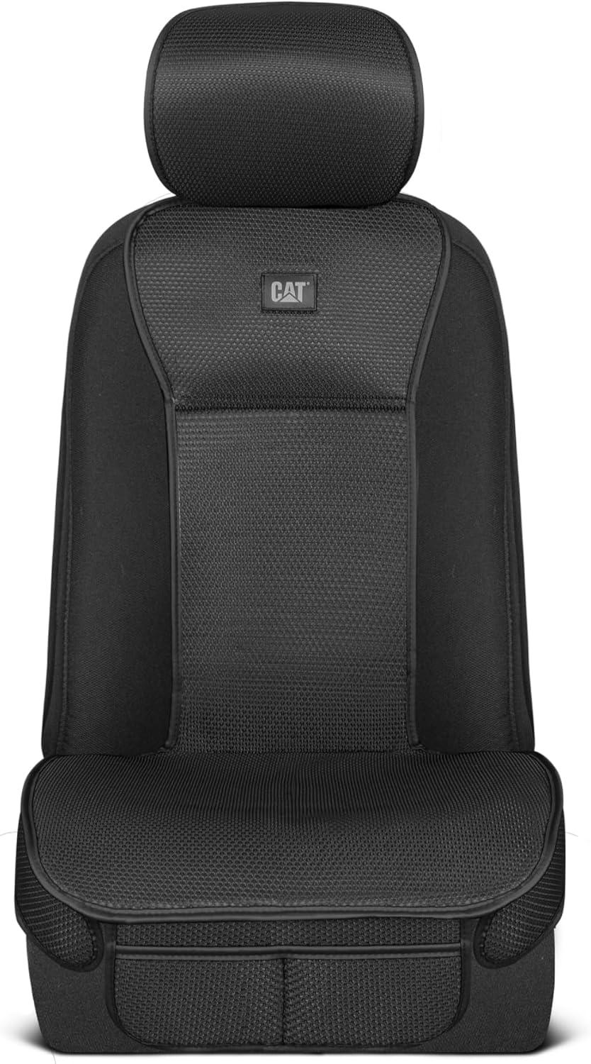 imageCaterpillar AeroMesh Black Seat Covers for Trucks Car ampamp SUV 1 Front Truck Seat Cover Protector Breathable Mesh Universal Fit Car Seat Covers Automotive Seat Covers Top of Seat ProtectionBlack