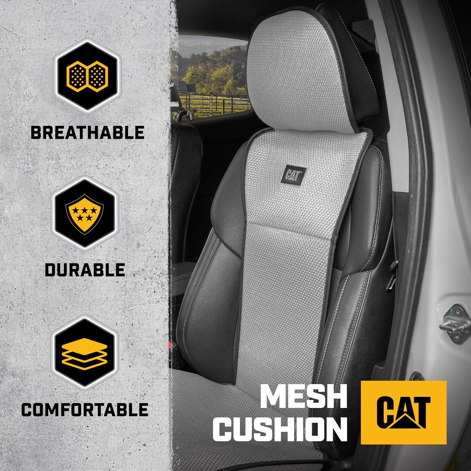 imageCaterpillar AeroMesh Black Seat Covers for Trucks Car ampamp SUV 1 Front Truck Seat Cover Protector Breathable Mesh Universal Fit Car Seat Covers Automotive Seat Covers Top of Seat ProtectionGray