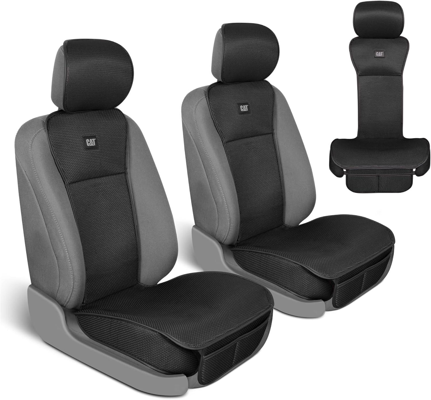 imageCaterpillar AeroMesh Black Seat Covers for Trucks Car ampamp SUV 1 Front Truck Seat Cover Protector Breathable Mesh Universal Fit Car Seat Covers Automotive Seat Covers Top of Seat ProtectionBlack