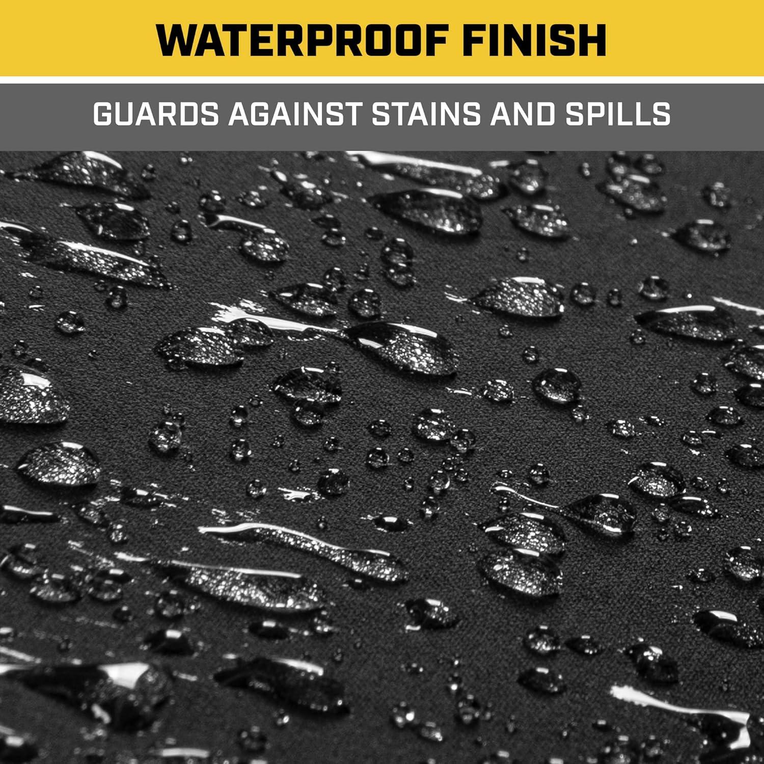 imageCaterpillar Flexfit Automotive Seat Covers for Cars Trucks and SUVs Set of 2 Black Seat Covers for Front Seats Seat Protectors with Gray Honeycomb Trim Auto Interior CoversBack Seat Cover Black