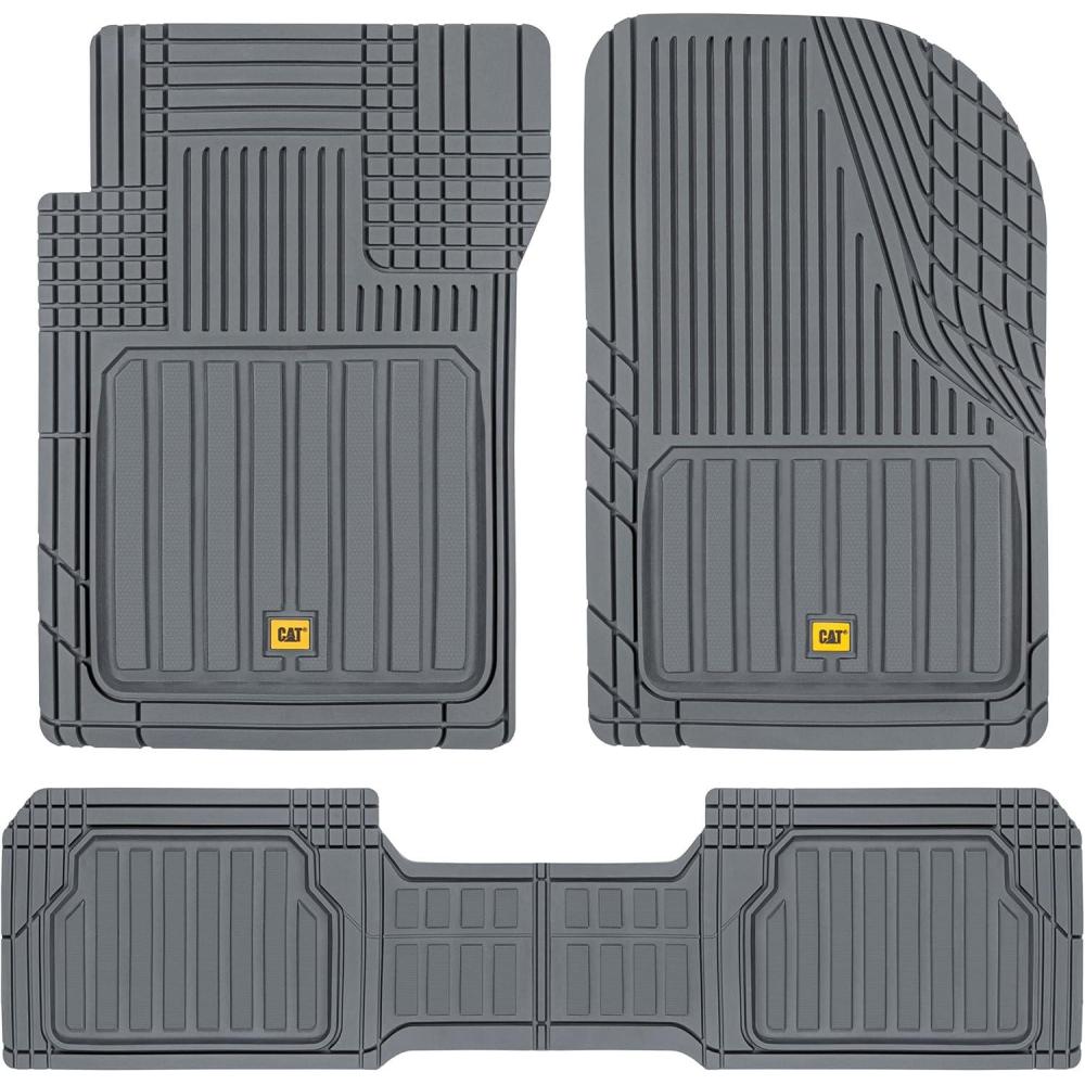 imageCat ToughLiner Gray Car Floor Mats  Heavy Duty Trim to Fit Floor Mats for Trucks  AllWeather Truck Accessories ampamp Odorless Rubber Automotive Floor Mats  Car Mats ampamp SUV Floor Liners for CarGray