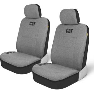 Cat CozyBlend Car Seat Covers, Charcoal Heather – Premium Jersey Fabric Seat Covers for Cars Trucks SUV, Breathable Cotton Car Seat Covers Front Seats Only, Universal Fit Automotive Interior Covers(Gray)