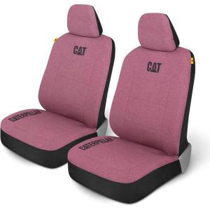 Cat CozyBlend Car Seat Covers, Charcoal Heather – Premium Jersey Fabric Seat Covers for Cars Trucks SUV, Breathable Cotton Car Seat Covers Front Seats Only, Universal Fit Automotive Interior Covers(Burgundy)
