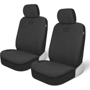 Cat CozyBlend Car Seat Covers, Charcoal Heather – Premium Jersey Fabric Seat Covers for Cars Trucks SUV, Breathable Cotton Car Seat Covers Front Seats Only, Universal Fit Automotive Interior Covers(Charcoal Gray)