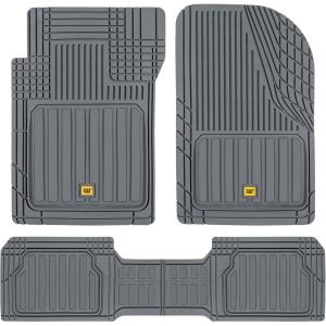 Cat® ToughLiner™ Gray Car Floor Mats – Heavy Duty Trim to Fit Floor Mats for Trucks – All-Weather Truck Accessories & Odorless Rubber Automotive Floor Mats – Car Mats & SUV Floor Liners for Car(Gray)