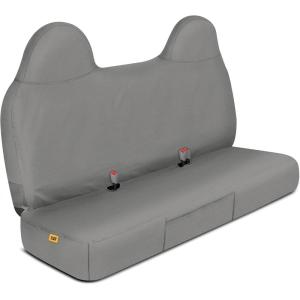 Caterpillar Custom Fit Front Bench Seat Cover with Utility Pockets for Ford F250 / F350 / F450 / F550 (1999-2007) – Durable Black Oxford Super Duty Interior Truck Seat Cover(Gray)