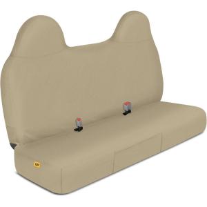 Caterpillar Custom Fit Front Bench Seat Cover with Utility Pockets for Ford F250 / F350 / F450 / F550 (1999-2007) – Durable Black Oxford Super Duty Interior Truck Seat Cover(Beige)