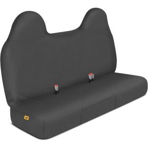 Caterpillar Custom Fit Front Bench Seat Cover with Utility Pockets for Ford F250 / F350 / F450 / F550 (1999-2007) – Durable Black Oxford Super Duty Interior Truck Seat Cover(Black)