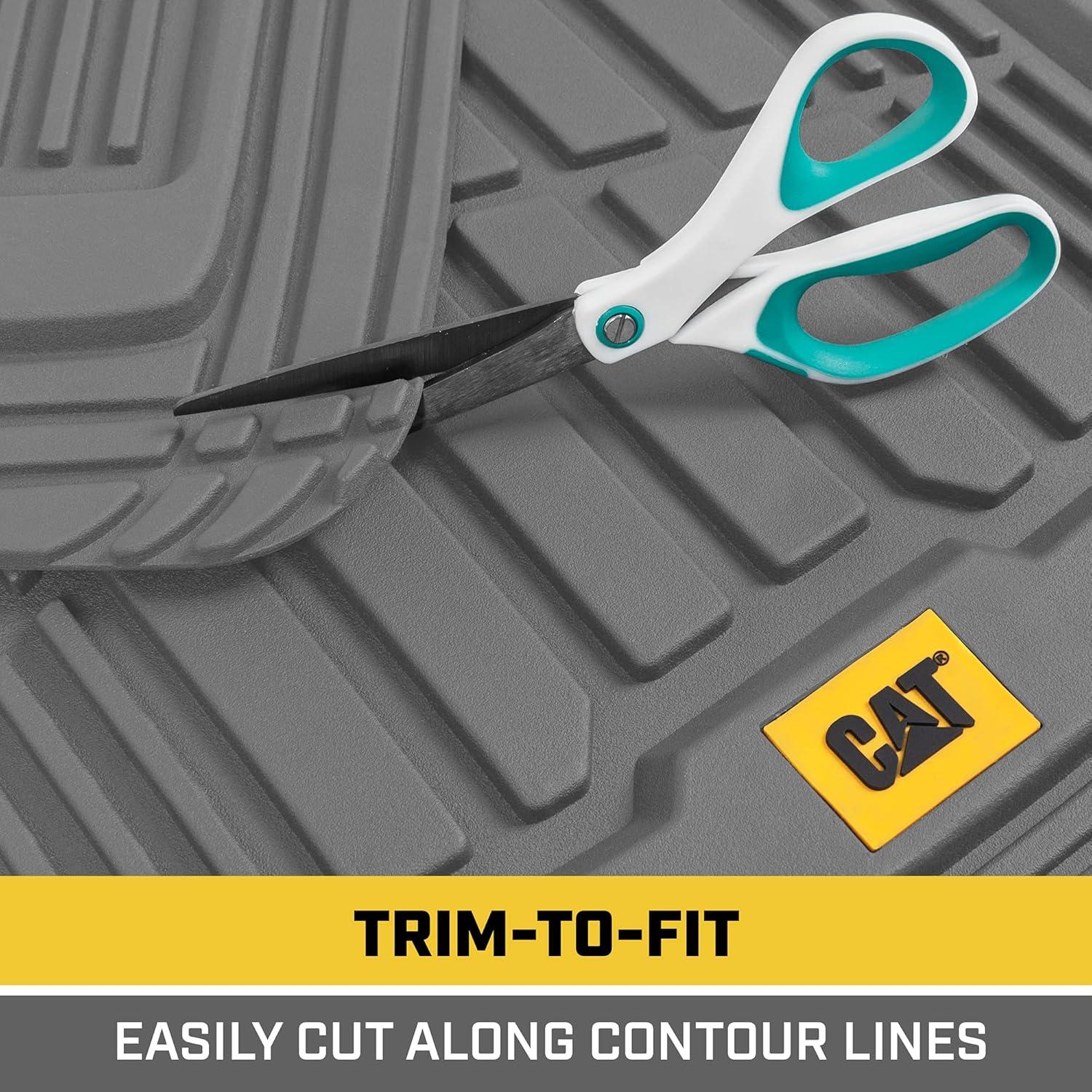 imageBDK Cat CAMT1003 3Piece Deep Dish Rubber Car Floor Mats with Trunk Cargo Liner Heavy Duty All Weather Trim to Fit Front ampamp Rear Combo Set for Car Sedan SUV VanGray