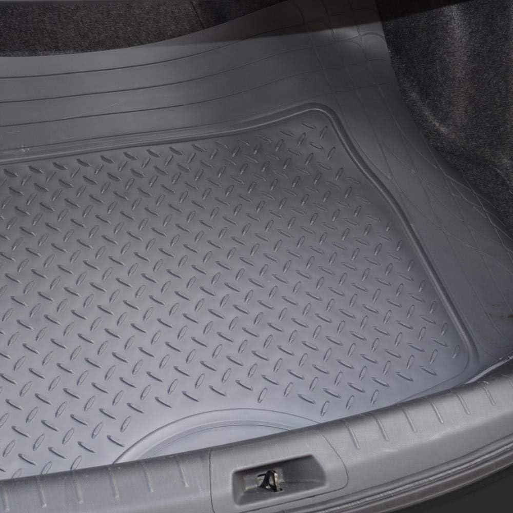 imageBDK Cat CAMT1003 3Piece Deep Dish Rubber Car Floor Mats with Trunk Cargo Liner Heavy Duty All Weather Trim to Fit Front ampamp Rear Combo Set for Car Sedan SUV VanGray