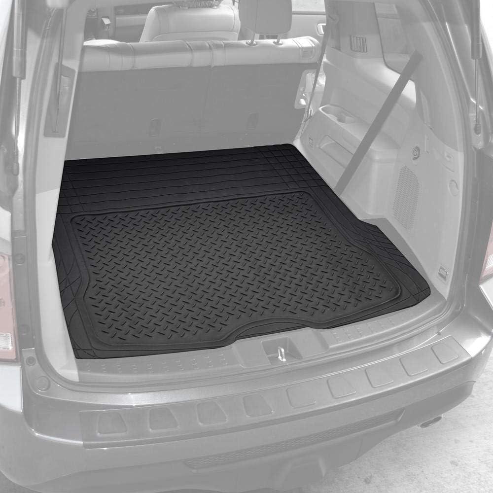 imageBDK Cat CAMT1003 3Piece Deep Dish Rubber Car Floor Mats with Trunk Cargo Liner Heavy Duty All Weather Trim to Fit Front ampamp Rear Combo Set for Car Sedan SUV VanBlack