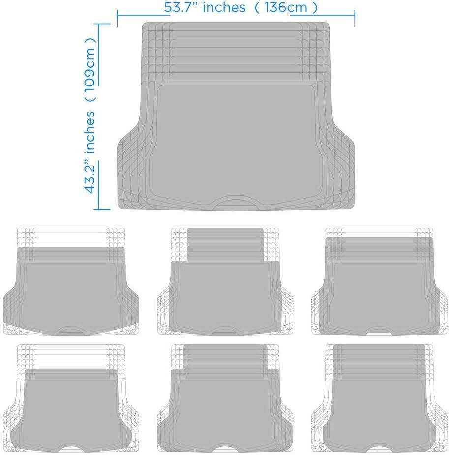 imageBDK Cat CAMT9013 3Piece Large Heavy Duty Rubber Car Floor Mats with Trunk Cargo Liner Trim to Fit Front ampamp Rear Combo Set for Car Sedan SUV Van All WeatherBlack