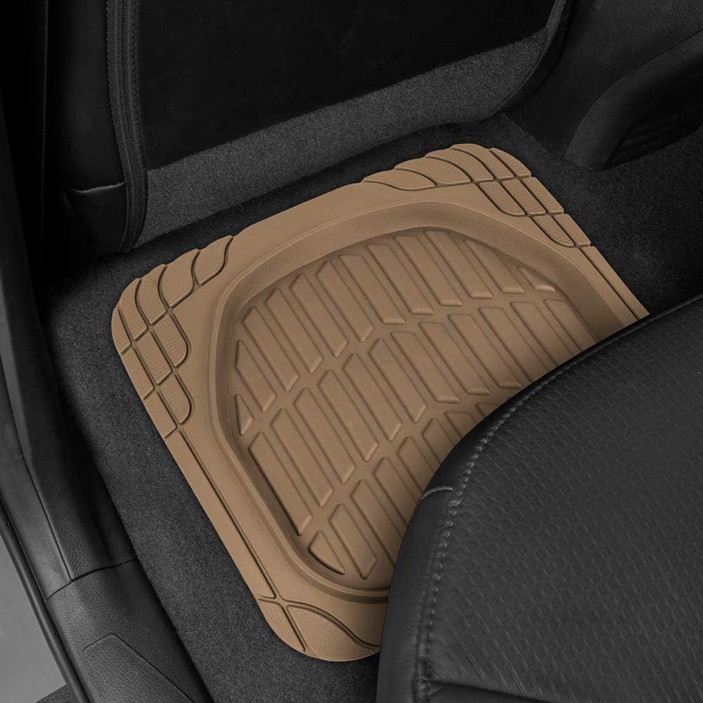 imageBDK USA by CAT Automotive Heavy Duty Car Floor Mats with Rear Cargo Mat Trunk Cargo Liner for SUV Caterpillar AllWeather Universal Trim to Fit Front ampamp Rear Combo Rubber Car Mats ampamp SUV Trunk MatBeige
