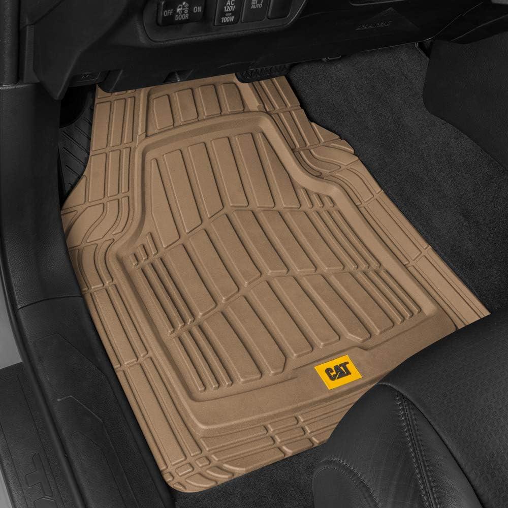 imageBDK USA by CAT Automotive Heavy Duty Car Floor Mats with Rear Cargo Mat Trunk Cargo Liner for SUV Caterpillar AllWeather Universal Trim to Fit Front ampamp Rear Combo Rubber Car Mats ampamp SUV Trunk MatBeige