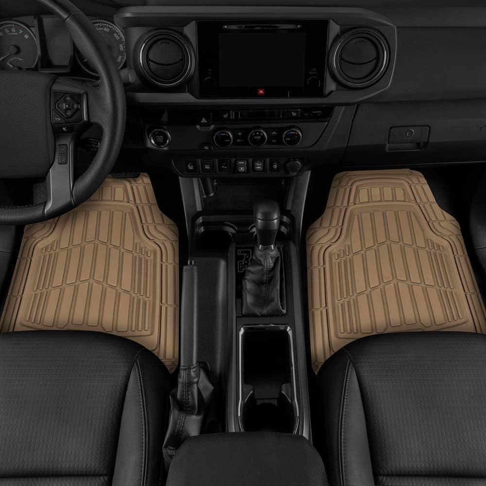 imageBDK USA by CAT Automotive Heavy Duty Car Floor Mats with Rear Cargo Mat Trunk Cargo Liner for SUV Caterpillar AllWeather Universal Trim to Fit Front ampamp Rear Combo Rubber Car Mats ampamp SUV Trunk MatBeige