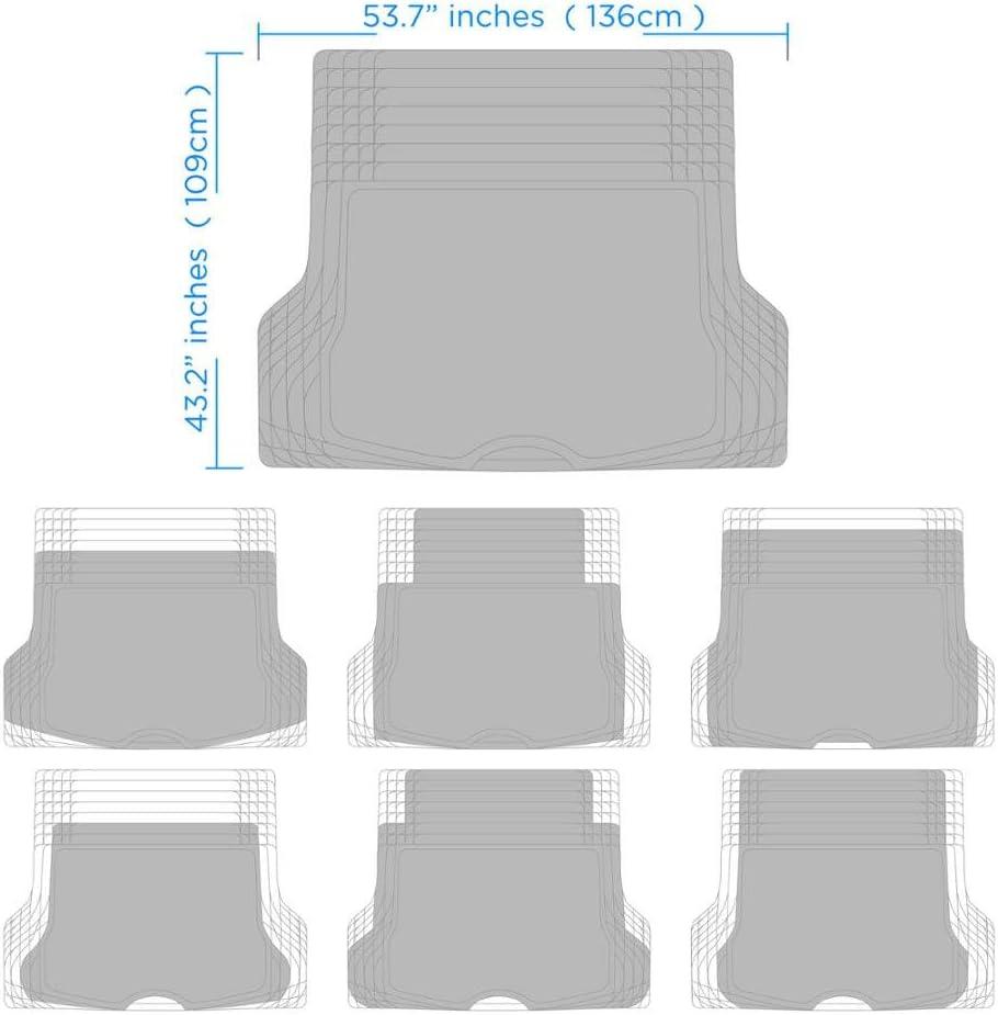 imageBDK USA by CAT Automotive Heavy Duty Car Floor Mats with Rear Cargo Mat Trunk Cargo Liner for SUV Caterpillar AllWeather Universal Trim to Fit Front ampamp Rear Combo Rubber Car Mats ampamp SUV Trunk MatGray