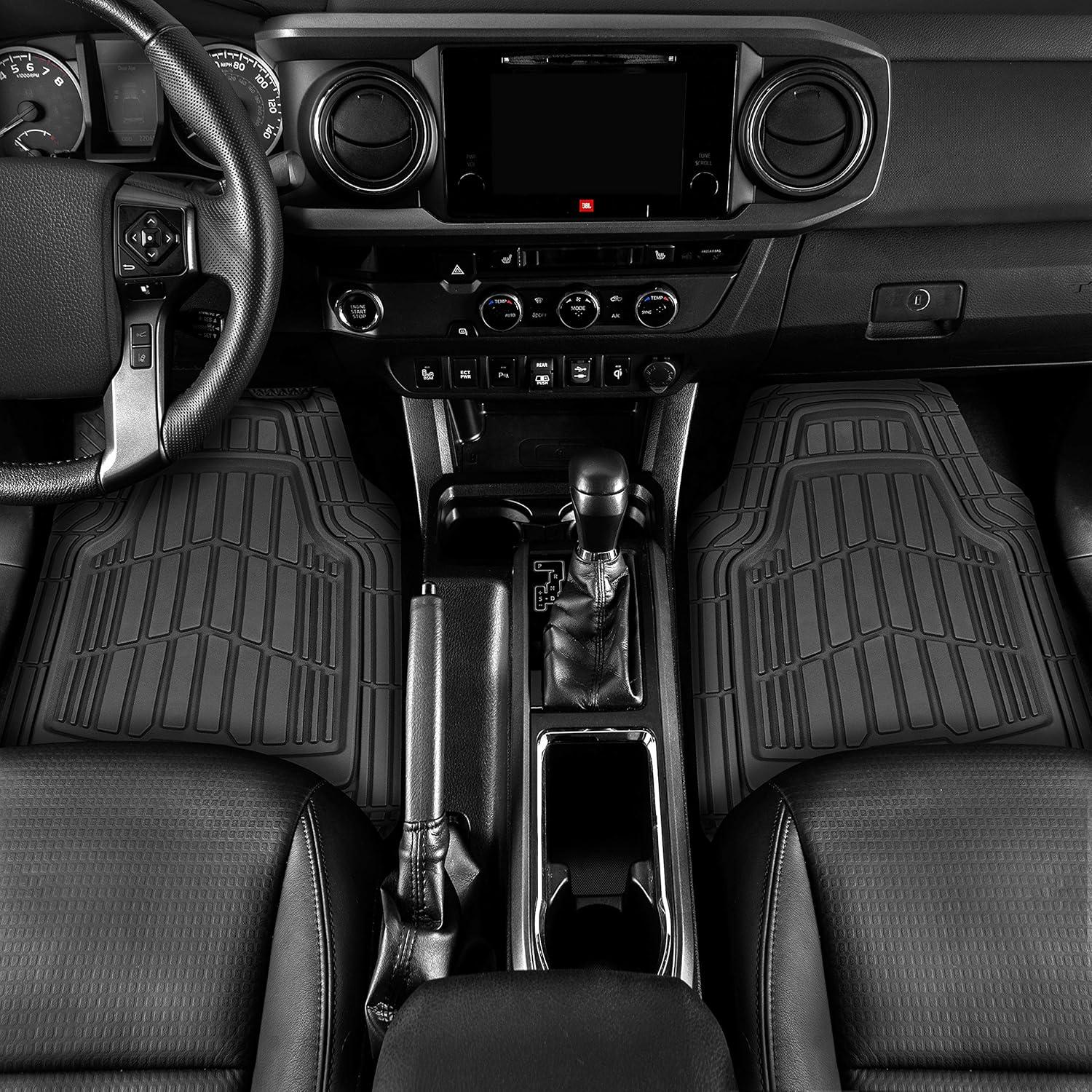 imageBDK USA by CAT Automotive Heavy Duty Car Floor Mats with Rear Cargo Mat Trunk Cargo Liner for SUV Caterpillar AllWeather Universal Trim to Fit Front ampamp Rear Combo Rubber Car Mats ampamp SUV Trunk MatBlack