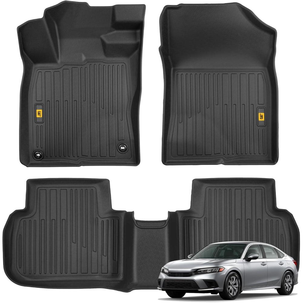 imageCAT JustFit 3D Floor Mats for Tesla Model 3 20172024  Custom Fit Tesla Model 3 Floor Mats with Extended Coverage Design Premium Tesla Model 3 AccessoriesHonda Civic 20222024  Acrua Integra 20232024