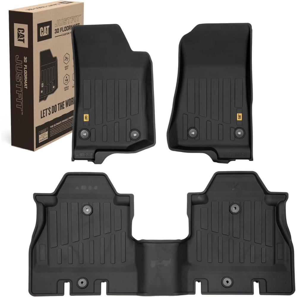 imageCAT JustFit 3D Floor Mats for Tesla Model 3 20172024  Custom Fit Tesla Model 3 Floor Mats with Extended Coverage Design Premium Tesla Model 3 AccessoriesJeep Wrangler 4WD 20182025