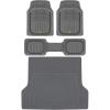 imageBDK Cat CAMT9013 3Piece Large Heavy Duty Rubber Car Floor Mats with Trunk Cargo Liner Trim to Fit Front ampamp Rear Combo Set for Car Sedan SUV Van All WeatherGray