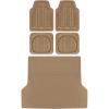 imageBDK USA by CAT Automotive Heavy Duty Car Floor Mats with Rear Cargo Mat Trunk Cargo Liner for SUV  Caterpillar AllWeather Universal Trim to Fit Front ampamp Rear Combo Rubber Car Mats ampamp SUV Trunk MatBeige