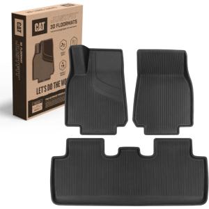 CAT® JustFit™ 3D Floor Mats for Tesla Model 3 2017-2024 – Custom Fit Tesla Model 3 Floor Mats with Extended Coverage Design, Premium Tesla Model 3 Accessories(Tesla Model Y (2020-2024))