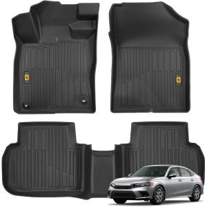 CAT® JustFit™ 3D Floor Mats for Tesla Model 3 2017-2024 – Custom Fit Tesla Model 3 Floor Mats with Extended Coverage Design, Premium Tesla Model 3 Accessories(Honda Civic (2022-2024) / Acrua Integra (2023-2024))