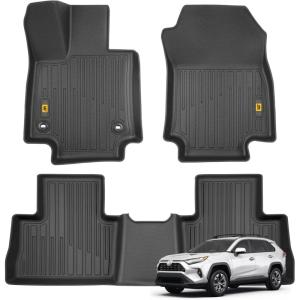 CAT® JustFit™ 3D Floor Mats for Tesla Model 3 2017-2024 – Custom Fit Tesla Model 3 Floor Mats with Extended Coverage Design, Premium Tesla Model 3 Accessories(Toyota RAV4 (2019-2024))