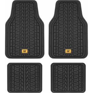 CAT® ToughTread™ Front & Rear Full Set of Floor Mats for Cars – All-Weather Heavy-Duty Trimmable Universal Fit Rubber Mat Truck & Car Accessories – Automotive Floor Mats for SUVs Car Interior