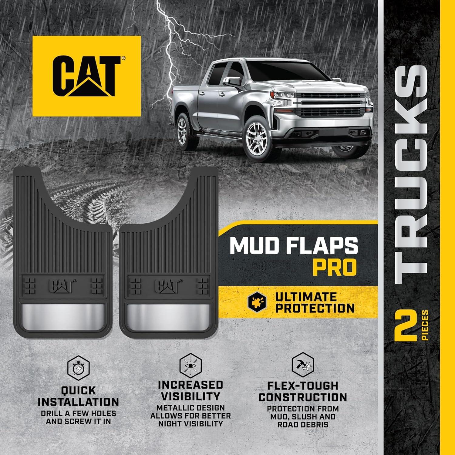 imageCat Mud Flaps for Trucks Heavy Duty Rubber Truck Accessories ampamp Wheel Liner Mud Flaps for Pickup Trucks Splash Guards for Front or Back Tires Some Drilling Required for Included Screws2 pcs for FrontRear Tires