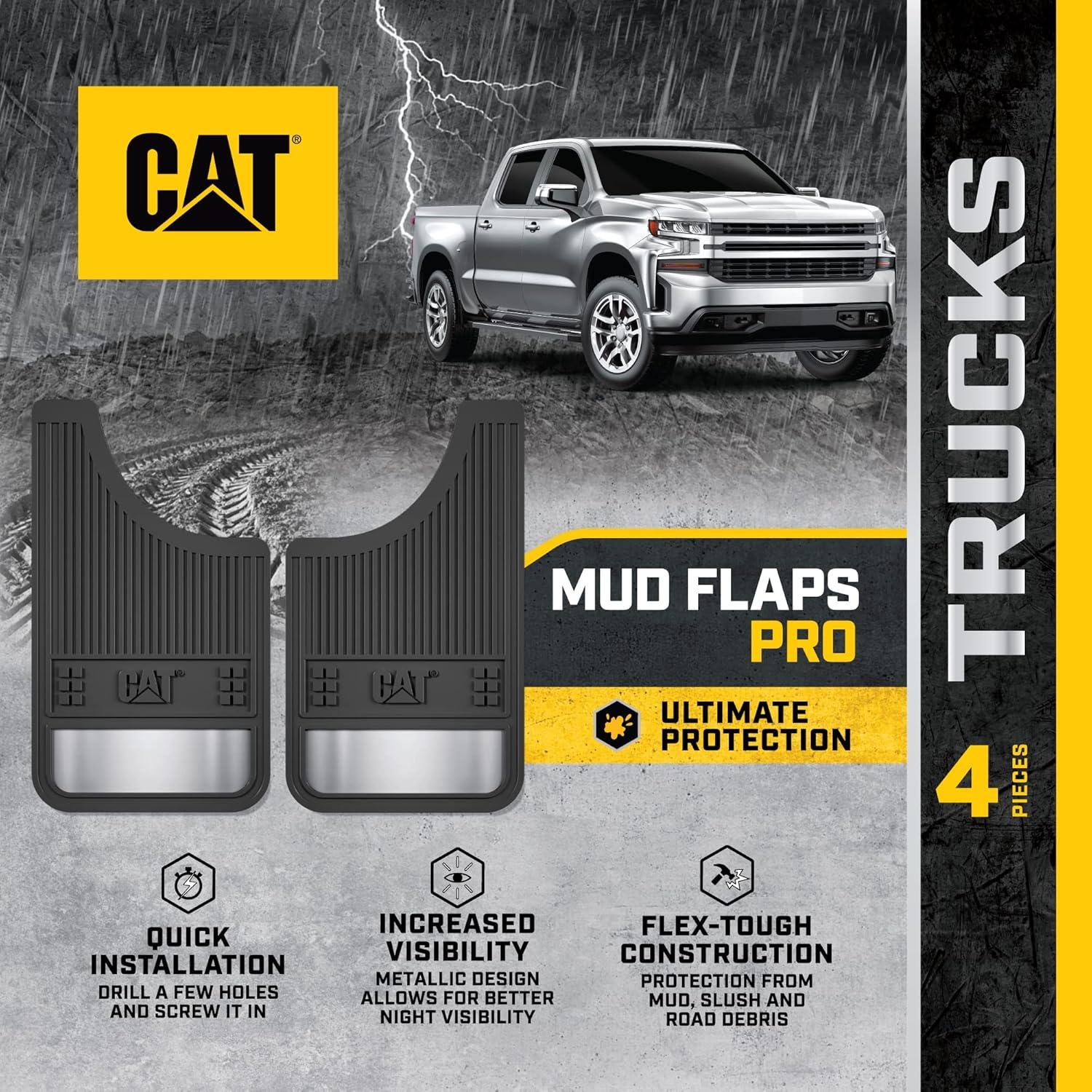 imageCat Mud Flaps for Trucks Heavy Duty Rubber Truck Accessories ampamp Wheel Liner Mud Flaps for Pickup Trucks Splash Guards for Front or Back Tires Some Drilling Required for Included Screws4 Count Pack of 1