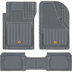 Cat® ToughLiner™ Beige Car Floor Mats – Heavy Duty Trim to Fit Floor Mats for Trucks – All-Weather Truck Accessories & Odorless Rubber Automotive Floor Mats – Car Mats & SUV Floor Liners for Car(Gray)
