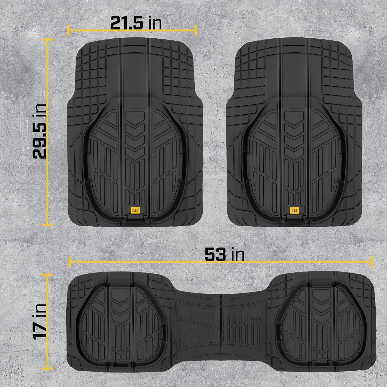 imageCat Car Floor Mats for Trucks Cars  Reservoir Deep Dish AllWeather Car Mats Waterproof Automotive Floor Liners for Cars Trucks SUV Universal Car Accessories Black