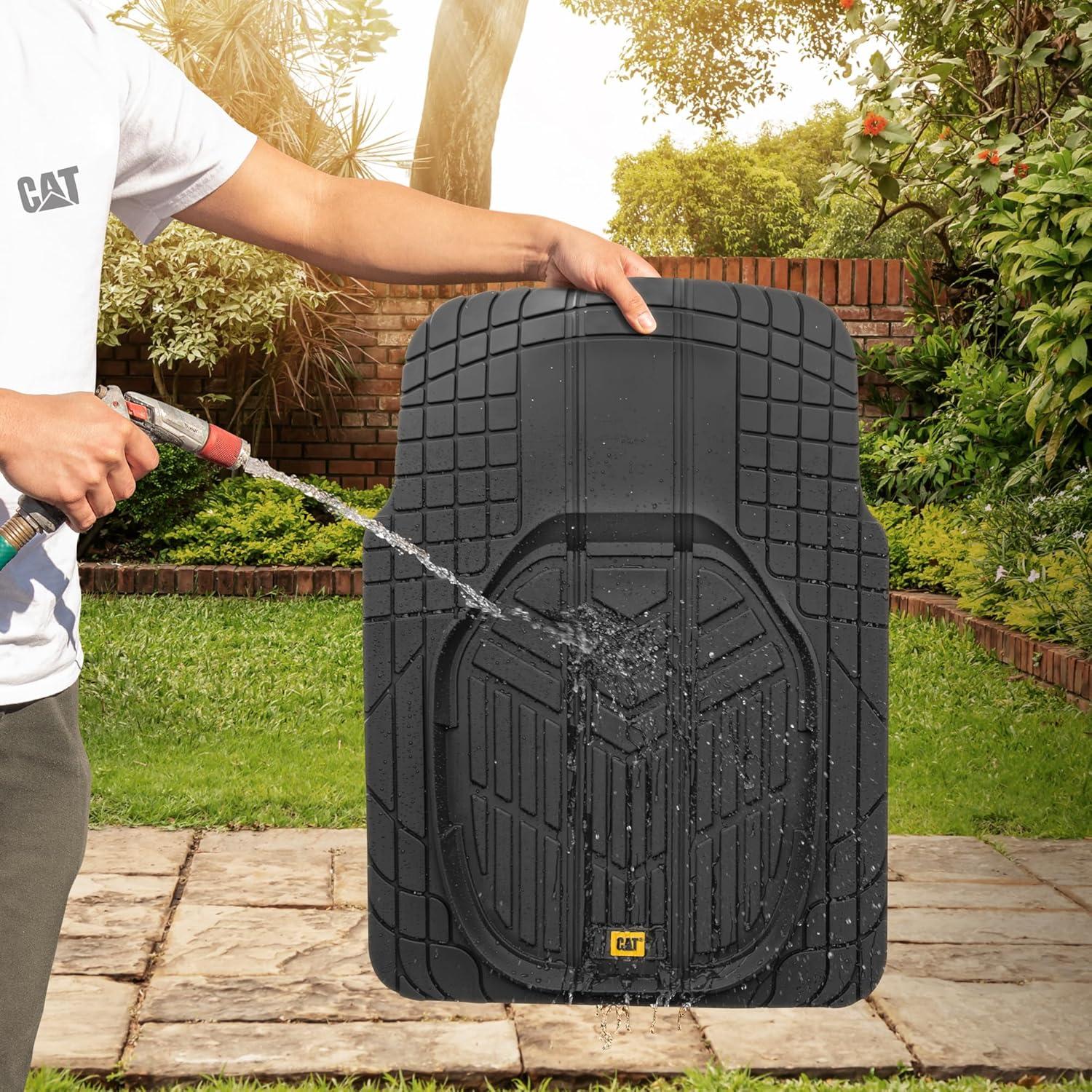 imageCat Car Floor Mats for Trucks Cars  Reservoir Deep Dish AllWeather Car Mats Waterproof Automotive Floor Liners for Cars Trucks SUV Universal Car Accessories Black