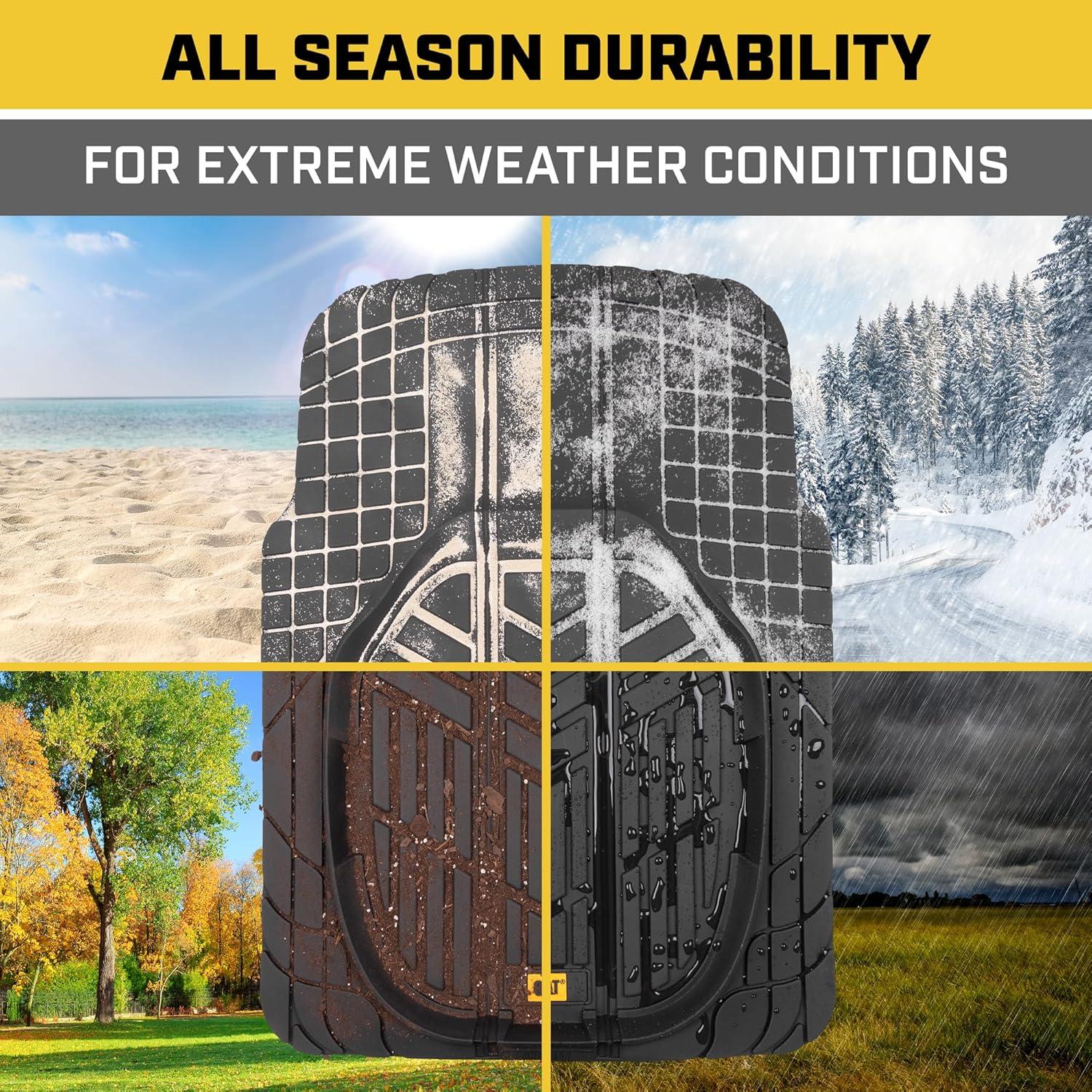 imageCat Car Floor Mats for Trucks Cars  Reservoir Deep Dish AllWeather Car Mats Waterproof Automotive Floor Liners for Cars Trucks SUV Universal Car Accessories Black