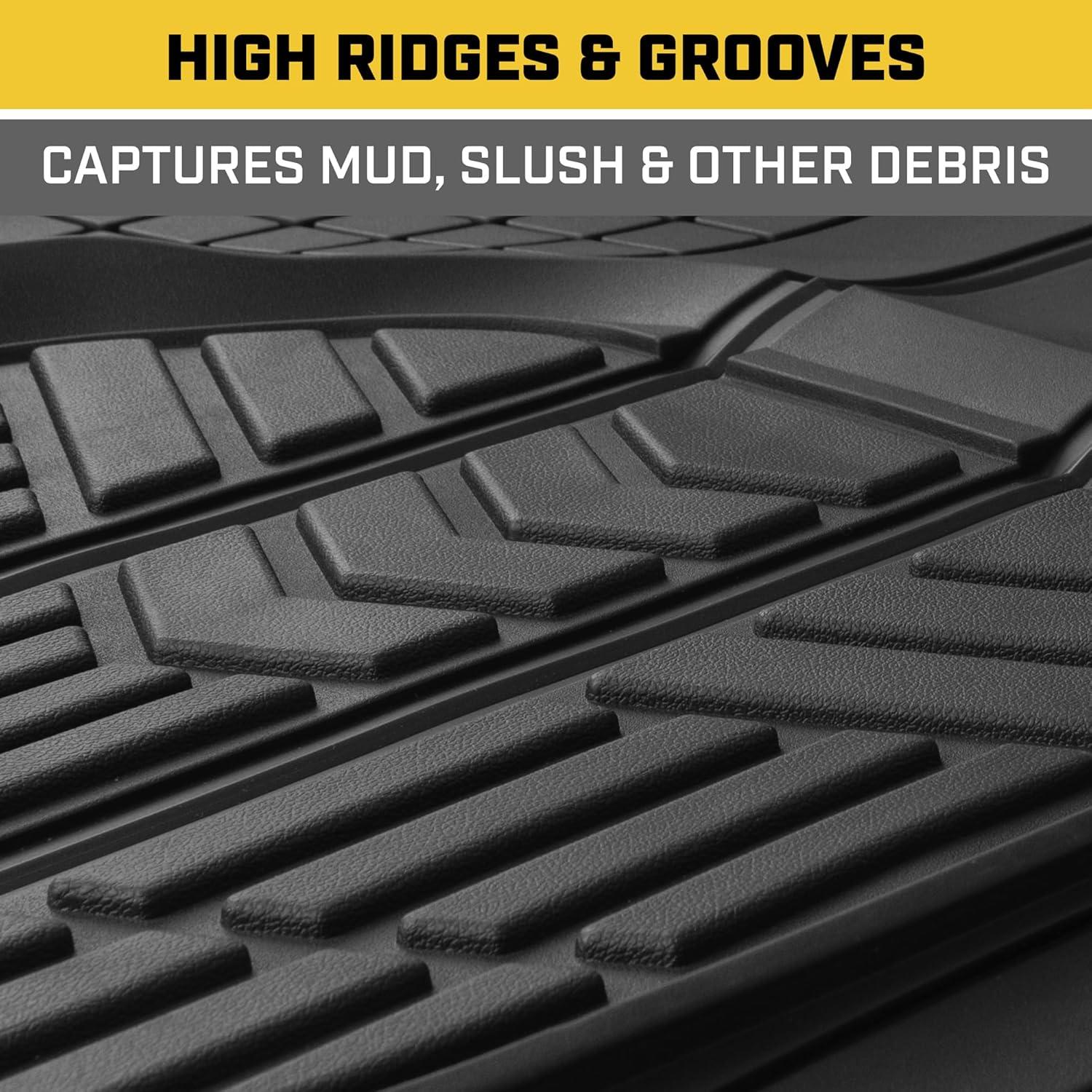 imageCat Car Floor Mats for Trucks Cars  Reservoir Deep Dish AllWeather Car Mats Waterproof Automotive Floor Liners for Cars Trucks SUV Universal Car Accessories Black