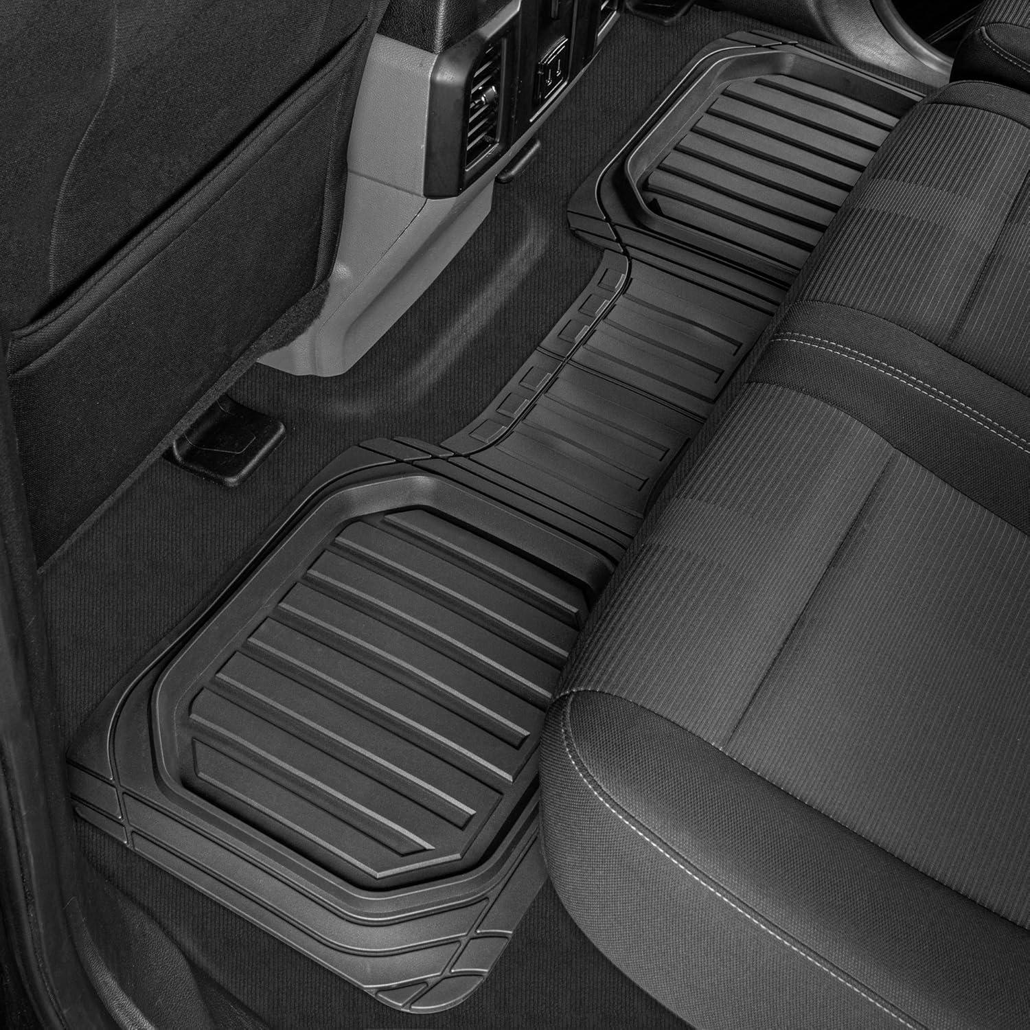 imageCat XL Series HeavyDuty Rubber Floor Mats ampamp Cargo Trunk Liner for Car SUV Van Sedan Black  Trim to Fit All Weather Deep Dish Automotive Floor Mat Total Dirt Protection