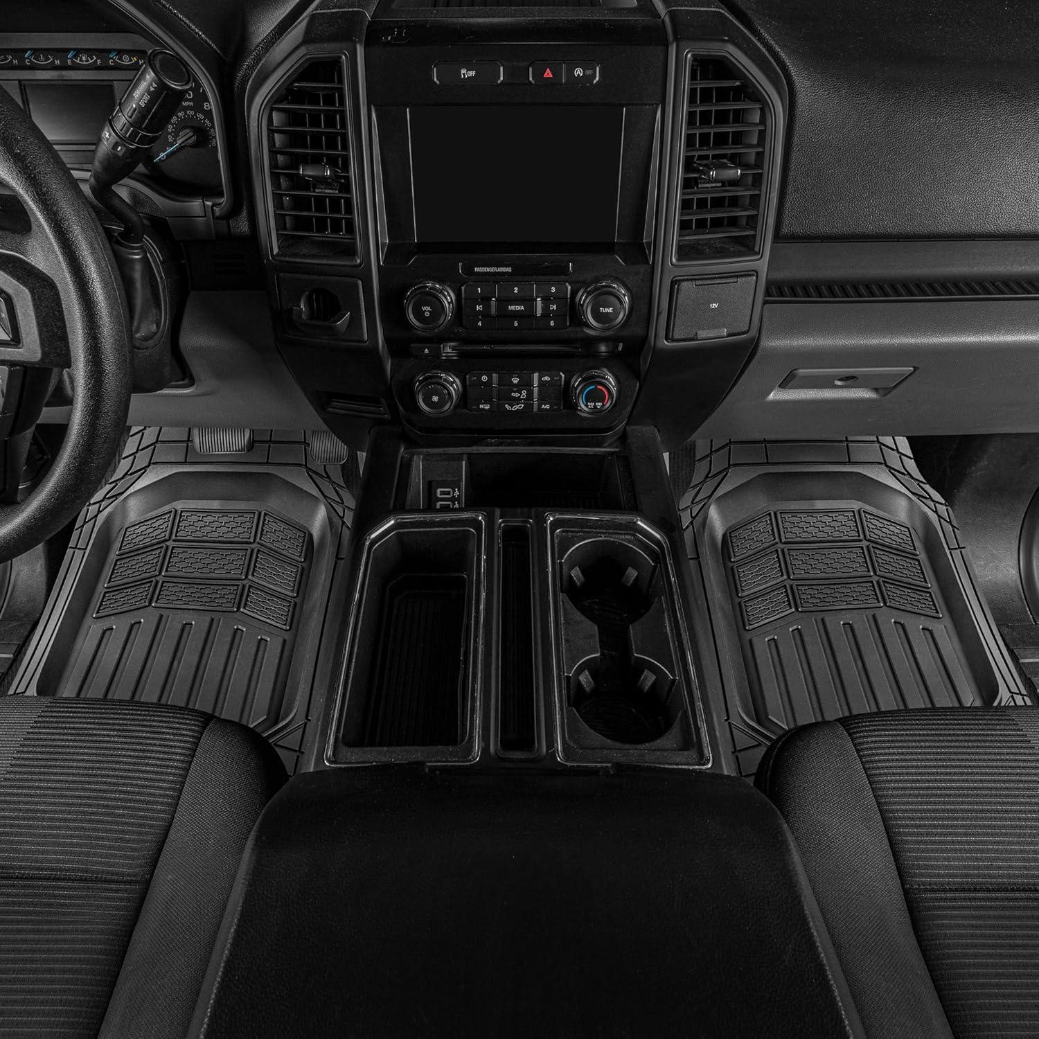 imageCat XL Series HeavyDuty Rubber Floor Mats ampamp Cargo Trunk Liner for Car SUV Van Sedan Black  Trim to Fit All Weather Deep Dish Automotive Floor Mat Total Dirt Protection