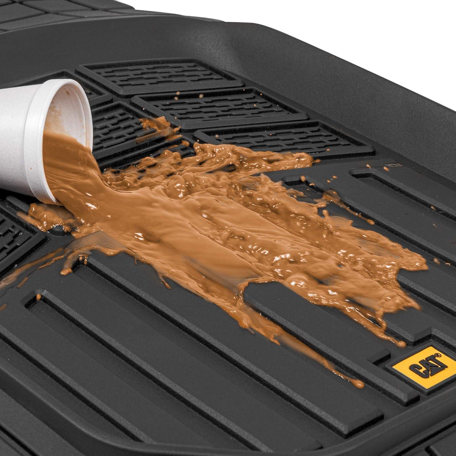 imageCat XL Series HeavyDuty Rubber Floor Mats ampamp Cargo Trunk Liner for Car SUV Van Sedan Black  Trim to Fit All Weather Deep Dish Automotive Floor Mat Total Dirt Protection